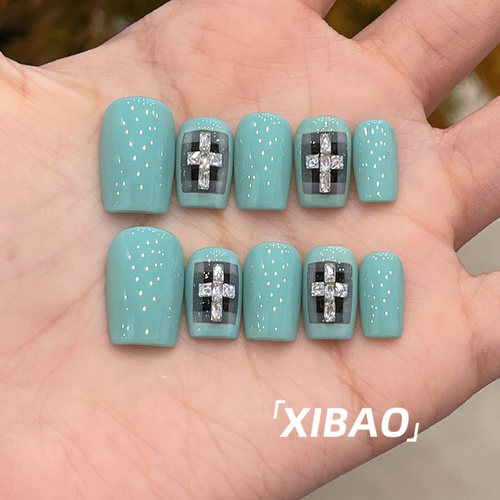 纯手工不掉钻绝美显白穿戴美甲