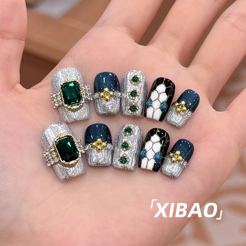 高质量穿戴甲短款纯手工高端定制穿戴美甲高级感2025新款指甲贴片