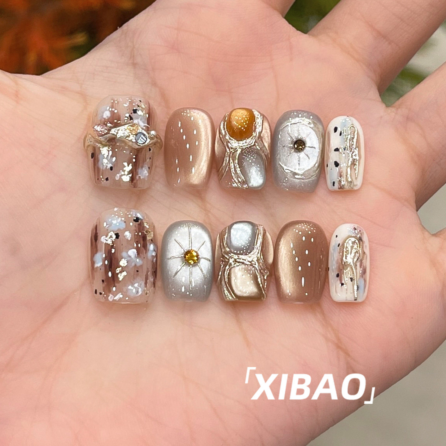 猫眼穿戴甲2025新款高级感重工穿戴美甲短款秋冬手工显白指甲贴片,彩妆/香水/美妆工具,穿戴甲/甲片,淘宝优惠券,粉丝福利购,淘宝优惠卷
