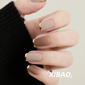 秋冬穿戴甲短款 指甲贴片 高级感手工爆款 显白法式 穿戴美甲2025新款
