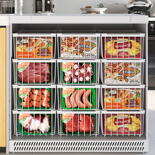 通用冰柜内部置物架叠加冷柜食品收纳吊篮筐分类分层挂框储物挂篮