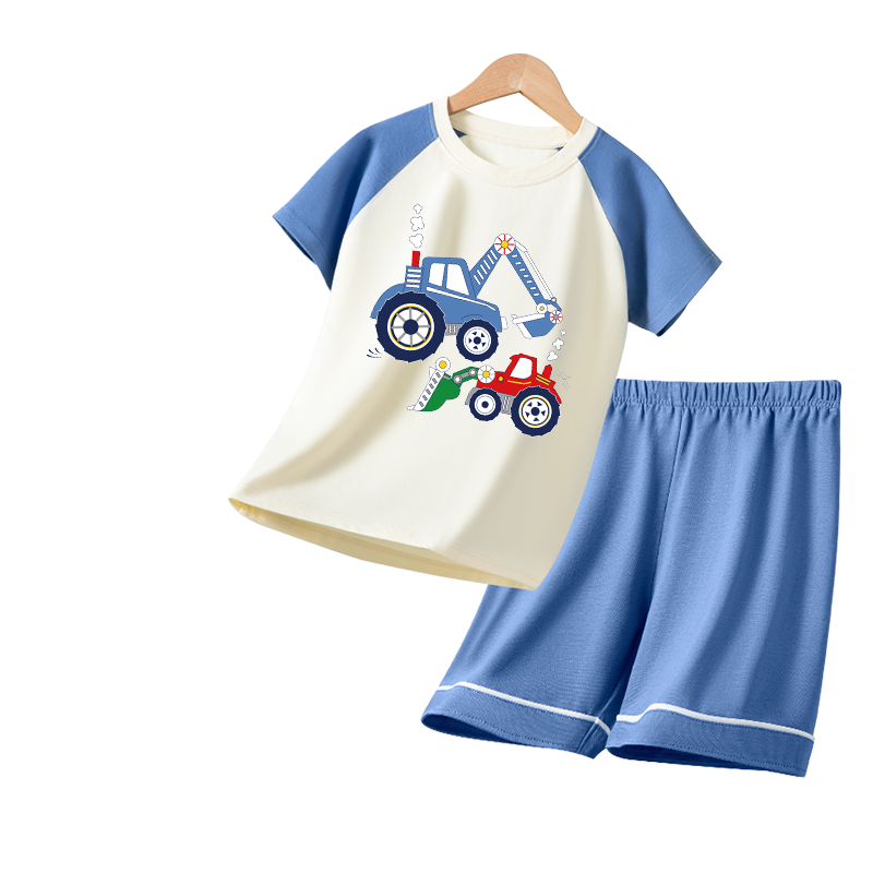 男童睡衣2025新款夏季纯棉儿童空调服夏装男孩薄款宝宝家居服套装