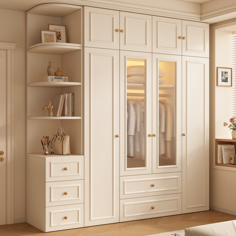 法式大衣柜家用卧室儿童衣柜奶油风衣柜到顶柜包安装成品实木衣橱,住宅家具,独立衣柜,淘宝优惠券,粉丝福利购,淘宝优惠卷