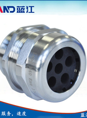 蓝江 六孔防爆不锈钢电缆接头IP68多孔防水密封锁紧格兰头6根葛兰