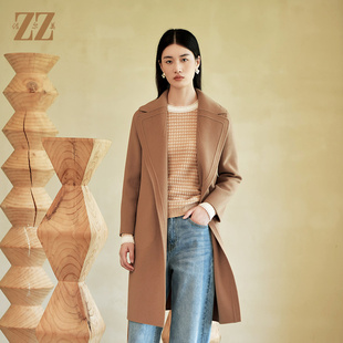 佐尔美冬季 气质羊毛双面呢中褛外套女E24SM08 新款