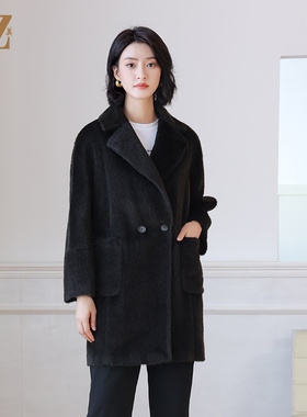 佐尔美秋冬新款 气质经典羊驼毛毛呢大衣女E24ZZ24