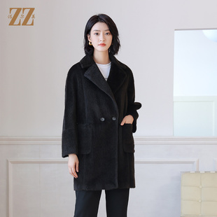 佐尔美秋冬新款 羊驼毛毛呢大衣女E24ZZ24 气质经典