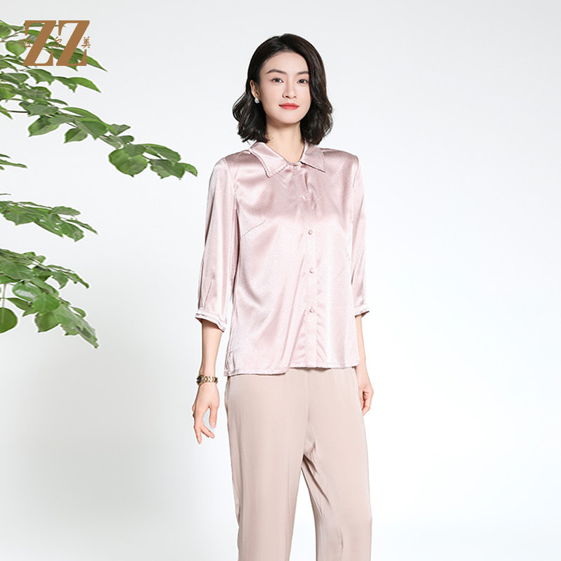 新中式国风时尚气质桑蚕丝衬衣