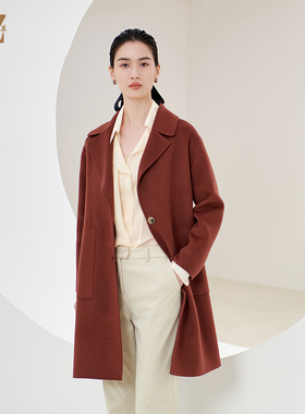 佐尔美冬季新款 气质时尚95%绵羊毛双面呢大衣女E34SM36