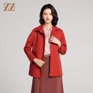 简约气质红色绿色短风衣女E23FD09 经典 佐尔美春季 新款