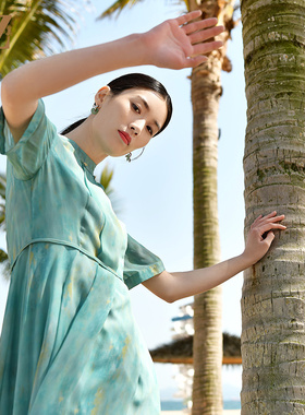 佐尔美夏季新款 气质优雅桑蚕丝真丝连衣裙女E32LS57