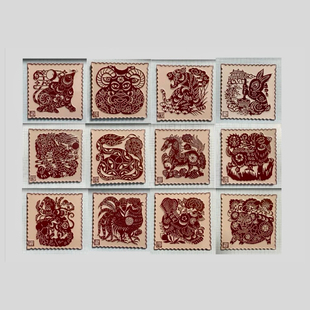 【十二生肖非遗剪纸生肖金属冰箱贴】新品首发 已全部上线～