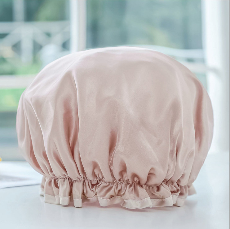SHOWER CAP WATERPROOF ADULT WOMEN SHOWER BATH SHOWER CAP DOUBLE-LAYER BATH RISER SET SHOWER HAIR SET HAIR CAP SHOWER CAP WOMEN