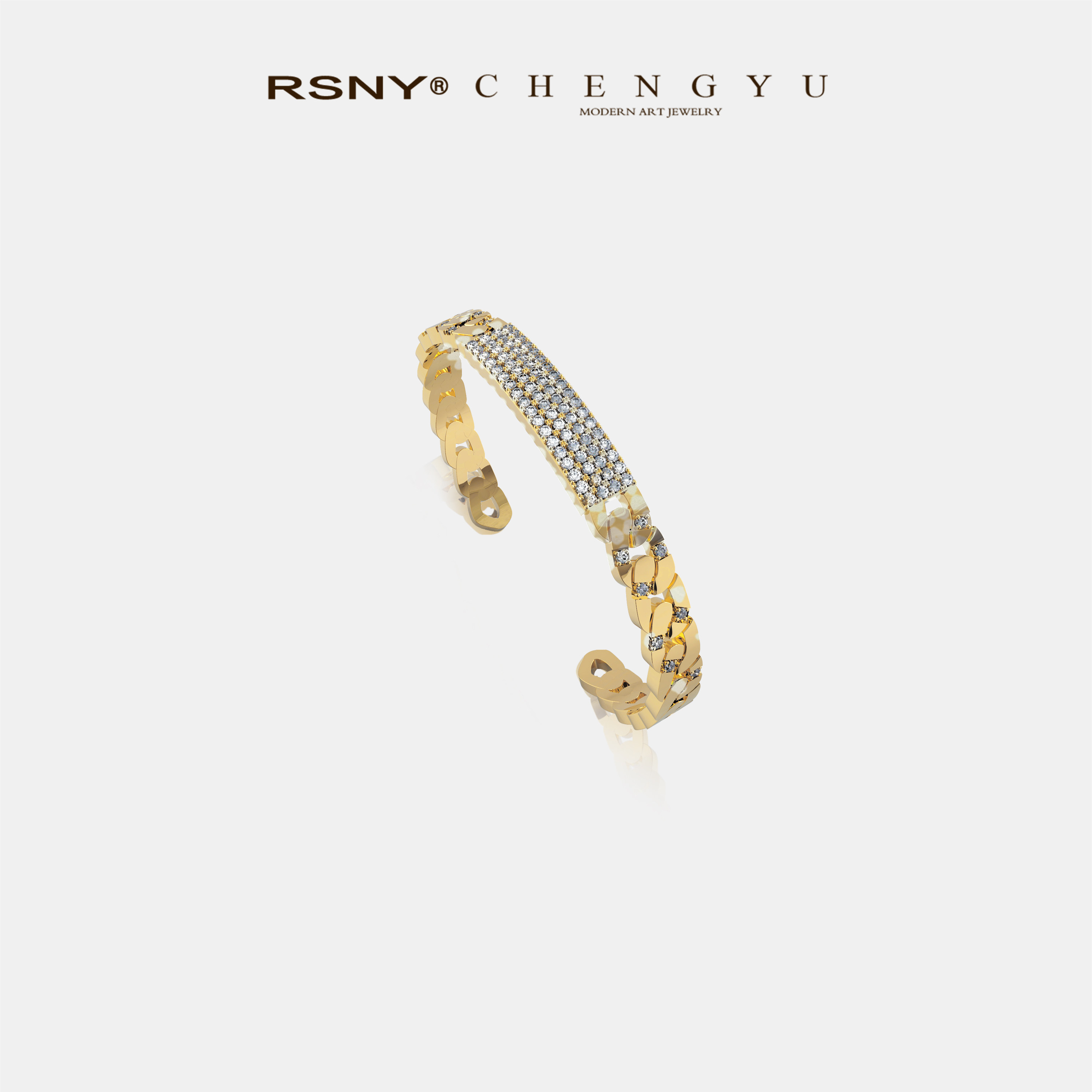 RSNY CONTACT钻饰手镯925纯银女士高级设计感ins小众时尚手环礼物