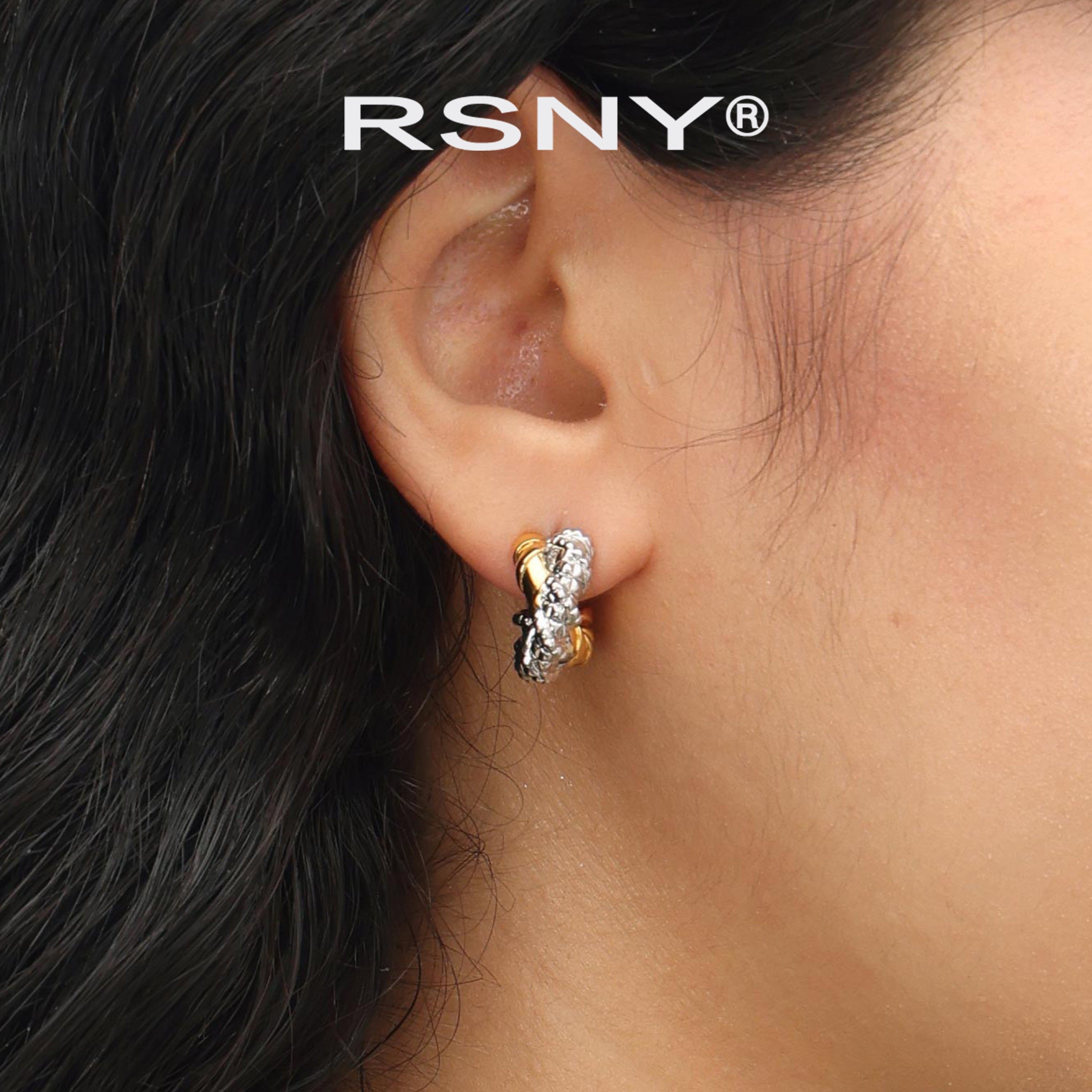 [新品]RSNY抽象双股耳环女2025年新款高级感简约气质纯银耳针耳钉,饰品/流行首饰/时尚饰品新,耳钉,淘宝优惠券,粉丝福利购,淘宝优惠卷