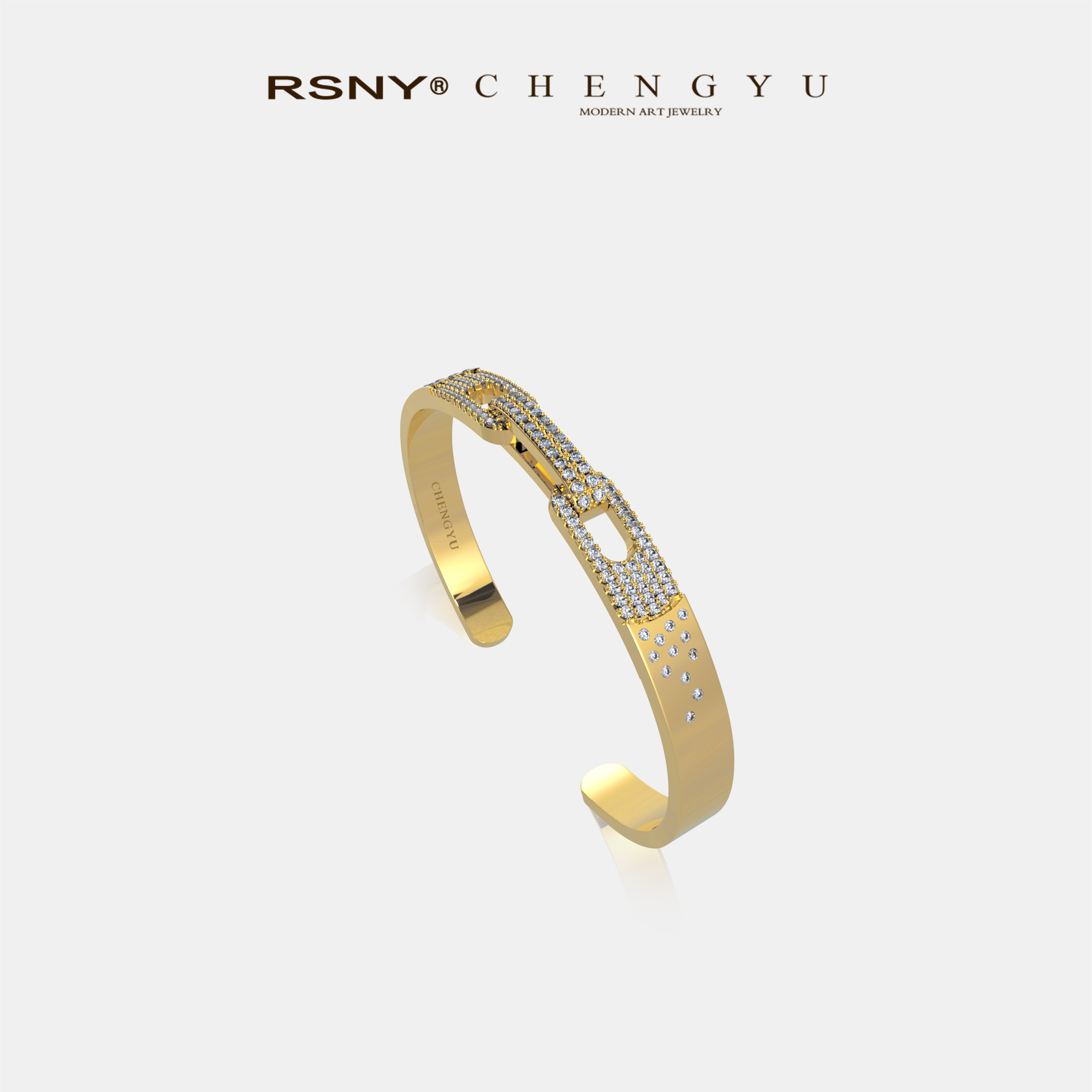 RSNY LES MORE链扣宽手镯925纯银手环女ins小众设计高级感首饰