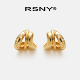 潮流风范纯银耳针耳饰 范2025新款 新品 RSNY几何线条耳钉潮流个性
