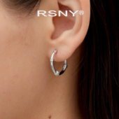 RSNY简约罗马耳环2025新款 新品 轻奢设计感简约欧美风纯银针耳钉