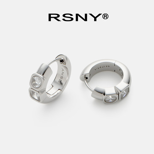 [新品]RSNY几何耳环简约高级感2026新款时尚风纯银耳针耳饰耳钉