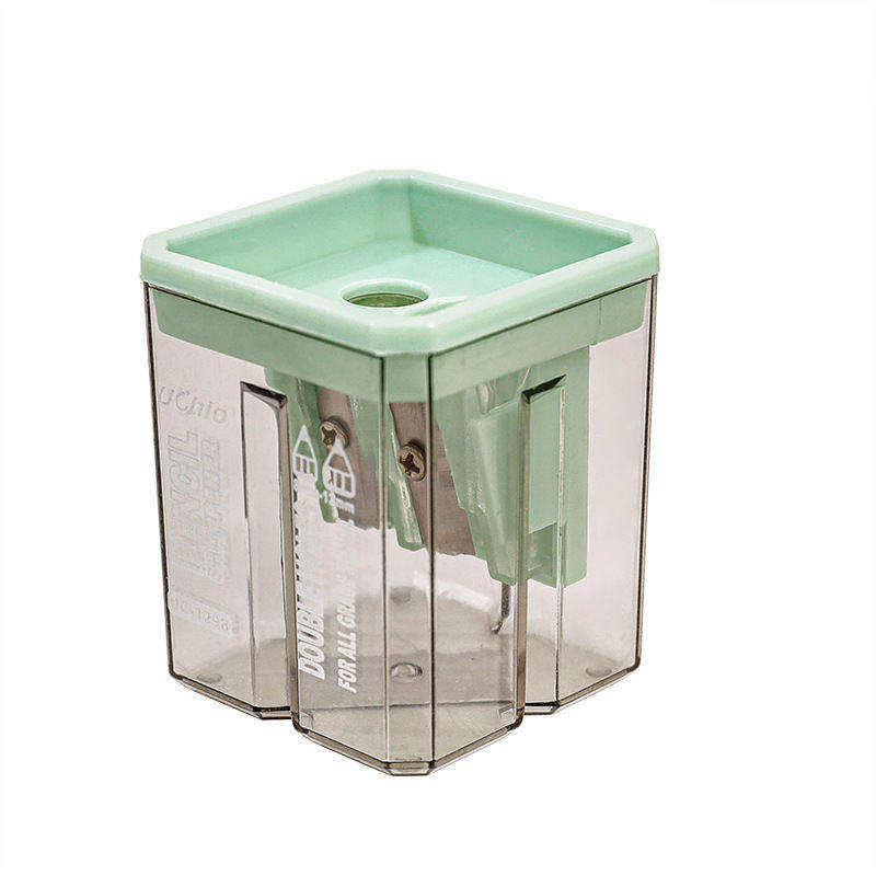 双孔文具卷笔刀迷你手动削笔器小学生便携耐用学习工具小型转笔刀