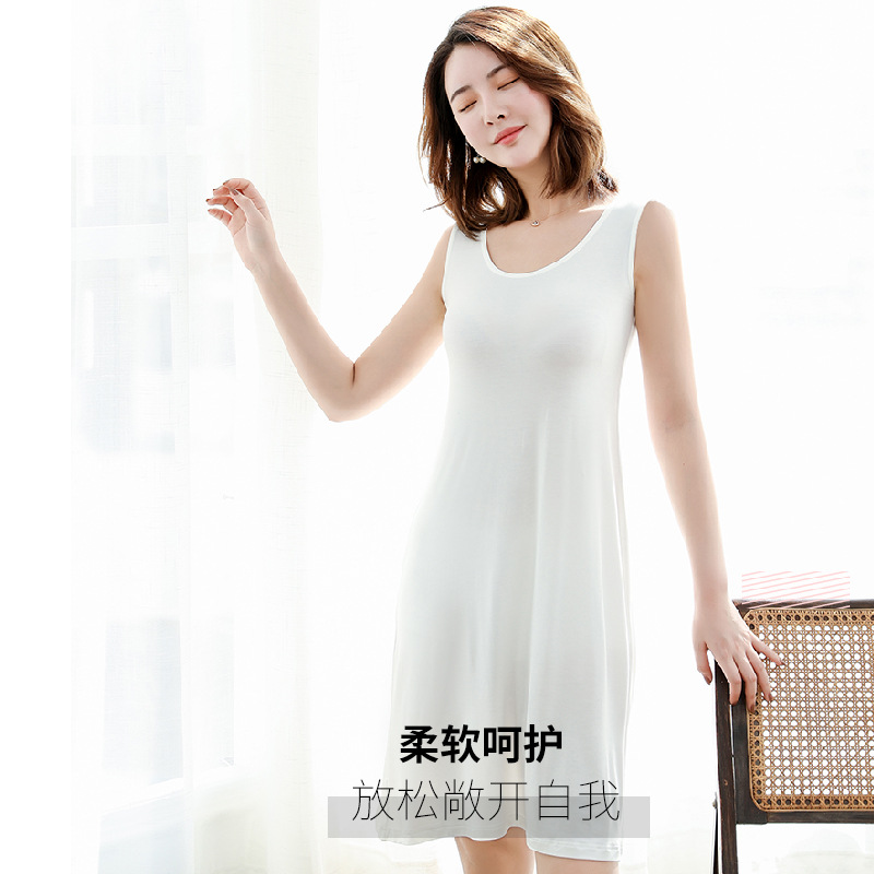 莫代尔睡裙背心宽松休闲家居女夏