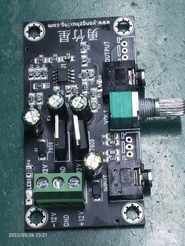 勇竹星HIFI高保真低失真立体声前置放大板前级板5倍放大器可调节
