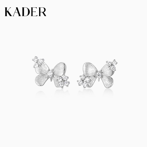 KADER开朵流光蝴蝶耳钉简约时尚小众设计轻奢高级感耳饰礼物