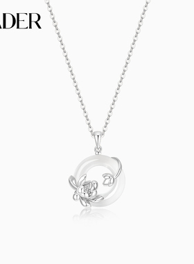 卡蒂罗足银好运莲莲平安扣项链女新中式生日礼物送母亲送长辈礼物