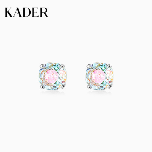 KADER开朵幻彩玫瑰切耳钉高级简约时尚小众设计感耳饰轻奢礼物