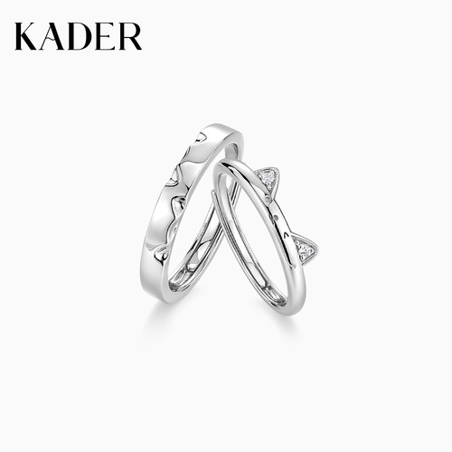 KADER猫咪日记925银情侣戒指