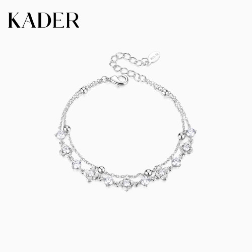 KADER开朵莲花纹双链手链女简约时尚小众设计高级感新款生日礼物