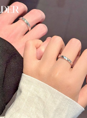 【可刻字】卡蒂罗蝶焰之契情侣对戒夜光足银戒指情人节礼物送女友