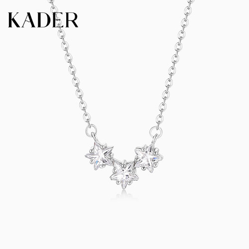 KADER开朵星光微笑项链女925银简约时尚小众设计锁骨链生日礼物