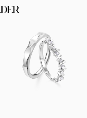 【可刻字】卡蒂罗蝴蝶恋语情侣对戒925银戒指小众设计生日礼物