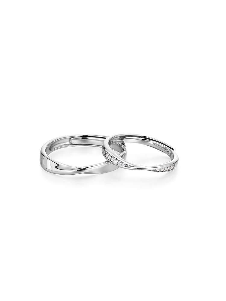 CATYRINUS MOBIUS RING COUPLE RING PAIR RING A PAIR OF PLAIN RINGS CHRISTMAS GIFT FOR GIRLFRIEND