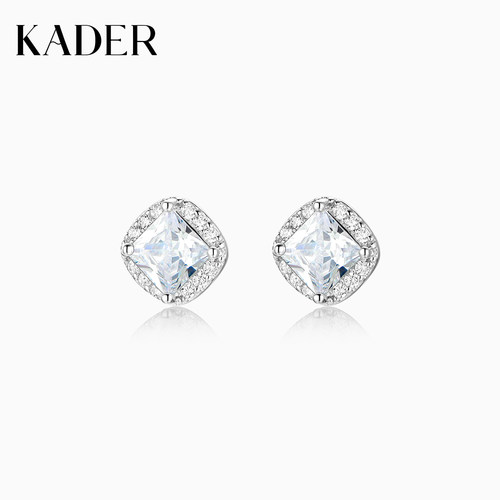 KADER开朵时光方糖耳钉女百搭简约精致感小众设计耳饰