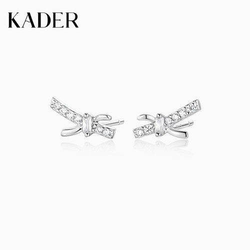 KADER开朵星光结耳钉925银蝴蝶结高级简约时尚小众设计感生日礼物