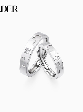 【可刻字】卡蒂罗姜饼人情侣对戒925银戒指一对生日礼物送女友