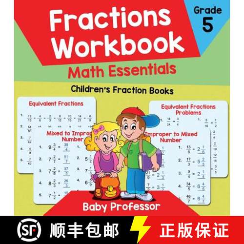 【3-4周达】Fractions Workbook Grade 5 Math Essentials: Children's Fraction Books [9781683264019]