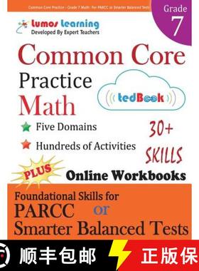 预订 Common Core Practice - Grade 7 Math: Workbooks to Prepare for the Parcc or Smarter Balanced Test [9781940484471]