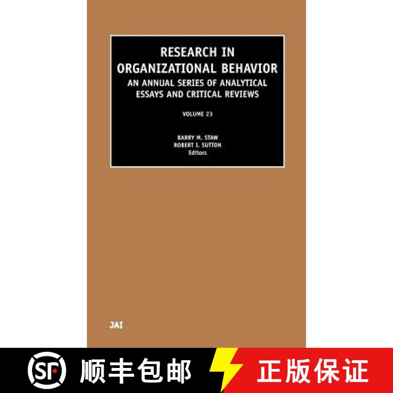 【3-4周达】Research in Organizational Behavior, Volume 23 [9780762308422]