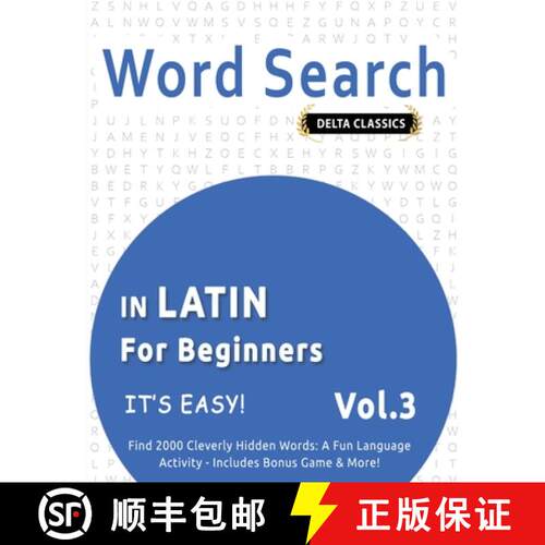 【3-4周达】Word Search in Latin for Beginners - It's Easy! Vol.3 - Delta Classics - Find 2000 Cleverl... [9798349018992]