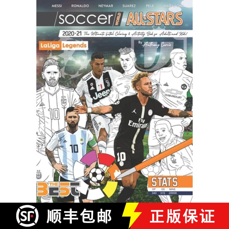 【3-4周达】Soccer World All Stars 2020-21: La Liga Legends edition: The Ultimate Futbol Coloring, Act... [9780998030791]
