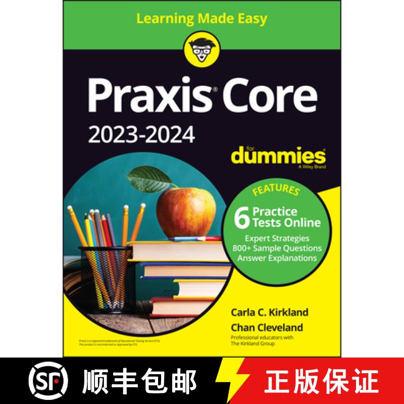【2-3周达】Praxis Core 2023-2024 For Dummies with Online Prac tice[9781119888178]
