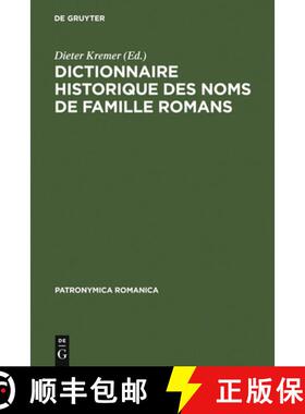 【3-4周达】Dictionnaire Historique Des Noms de Famille Romans: Actes Du 1er Colloque (Treves, 10-13 D... [9783484555013]