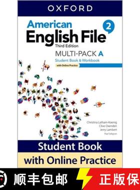 【3-4周达】American English File: Level 2: Student Book/Workbook Multi-Pack A with Online Practice [9780194906487]