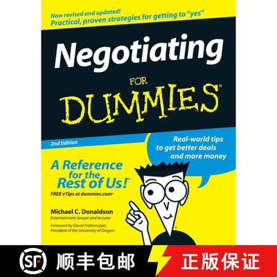 【3-4周达】Negotiating For Dummies, 2Nd Edition  (Foreword By David Frohnmayer, President, University... [9780470045220]