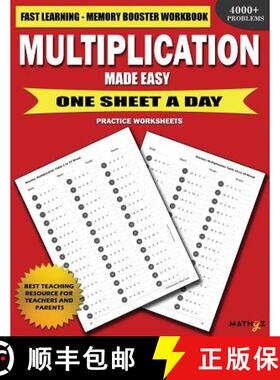 【3-4周达】Multiplication Made Easy: Fast Learning Memory Booster Workbook One Sheet A Day Practice W... [9780999740828]