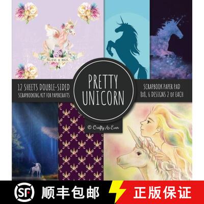 【3-4周达】Pretty Unicorn Scrapbook Paper Pad 8x8 Scrapbooking Kit for Papercrafts, Cardmaking, Print... [9781951373597]