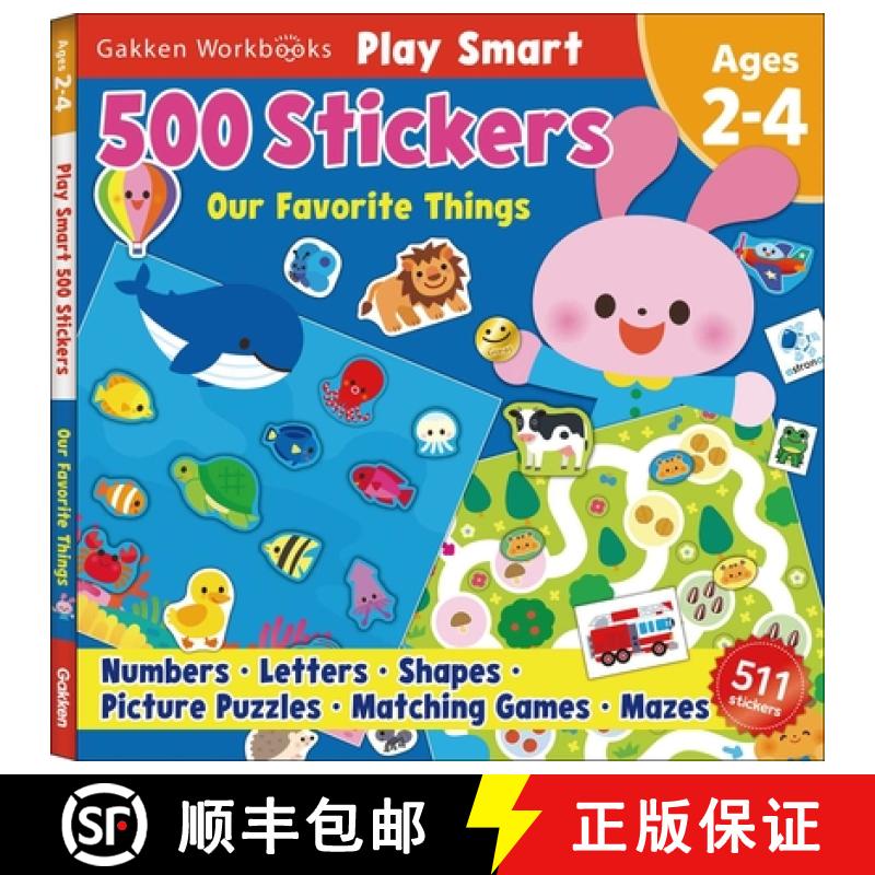 现货 Play Smart 500 Stickers Activity Book All Our Favorite Things: For Toddlers Ages 2, 3, 4: Learn ... [9784056212372]